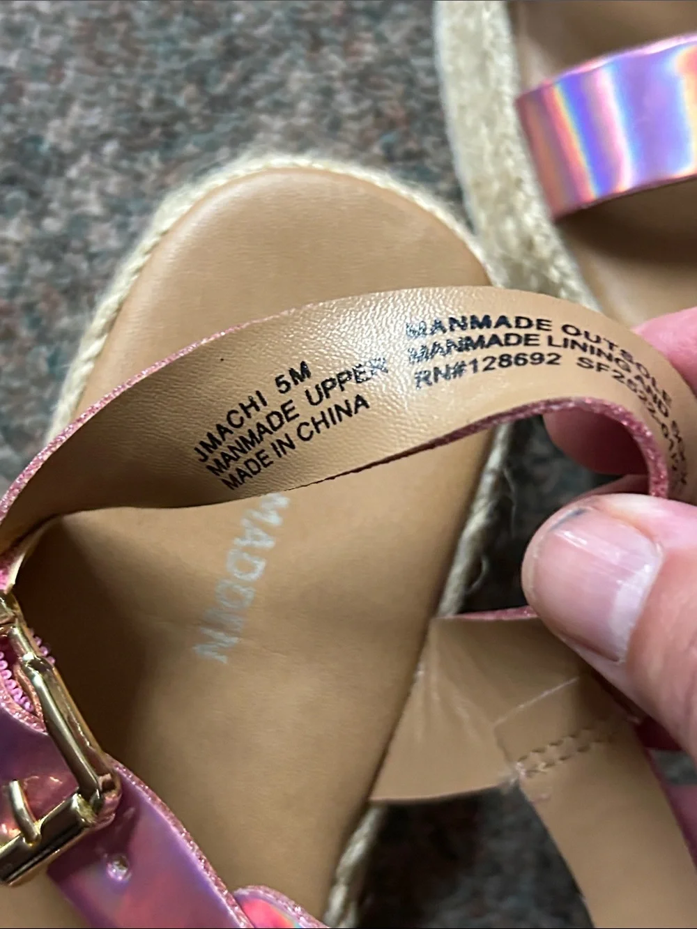 Steve Madden Holographic Pink Strappy Platform Sandals